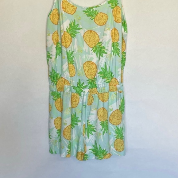 NWT Tipsy Elves Blue Pineapple Fun Summer Romper Spaghetti strap size Medium NEW - Picture 3 of 5